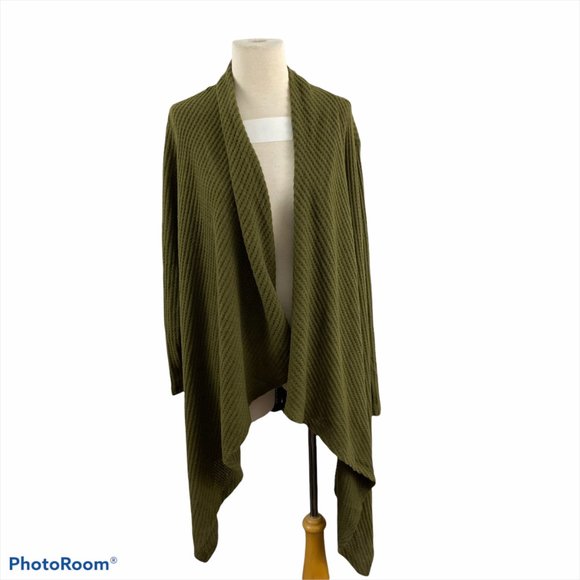 bobeau Sweaters - NWT BOBEAU Olive Green Long Cardigan (1X)